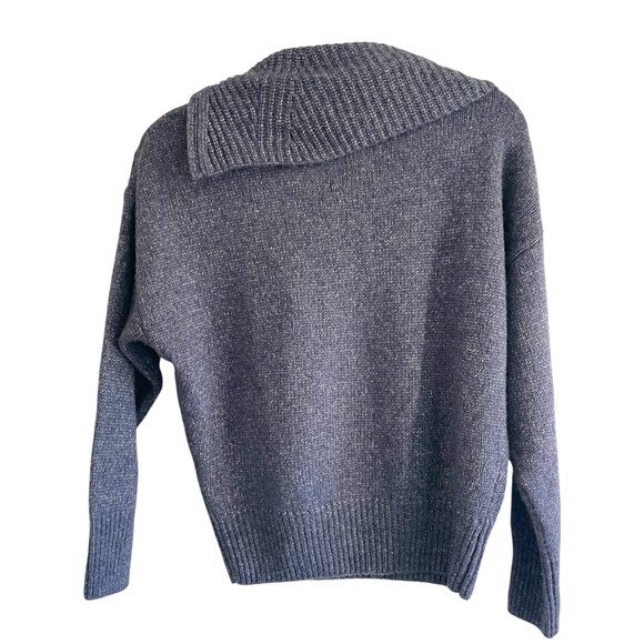 White House Black Market Sparkly Shimmer Zip Neck Dolman Sleeve‎ Sweater - Picture 7 of 16